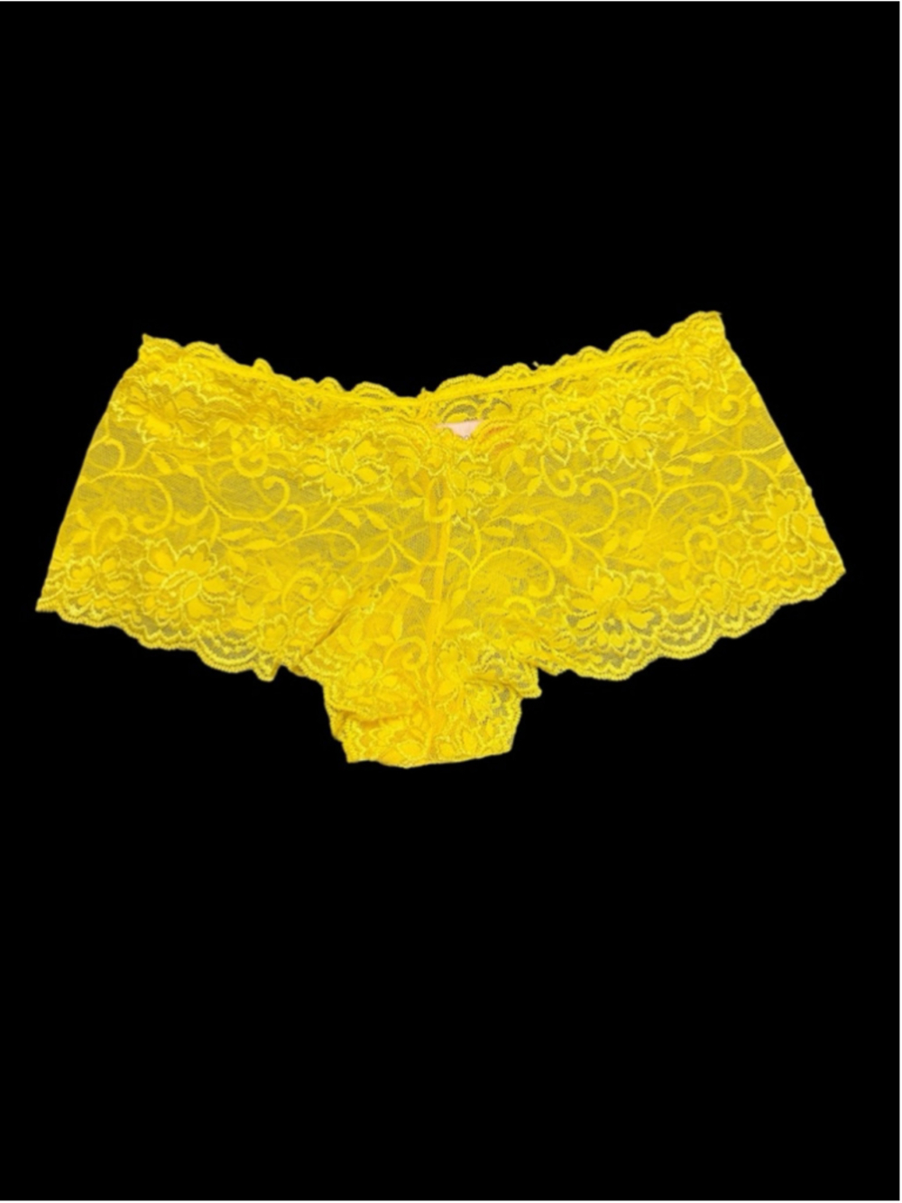 Women's Never naked Yellow Lace Panties M